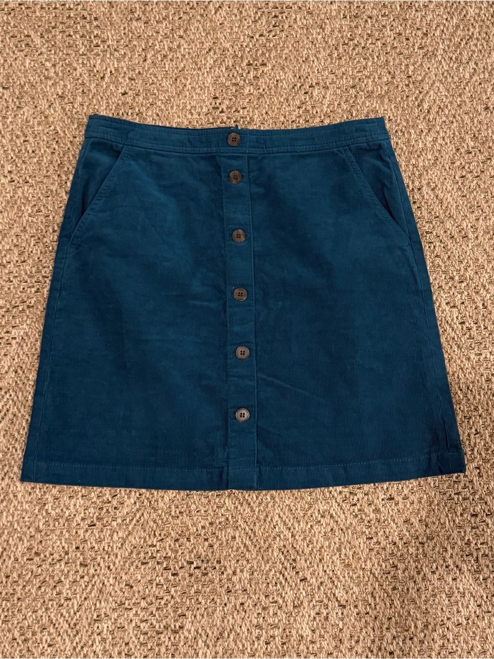 J. Crew Teal Button-Front Mini Skirt